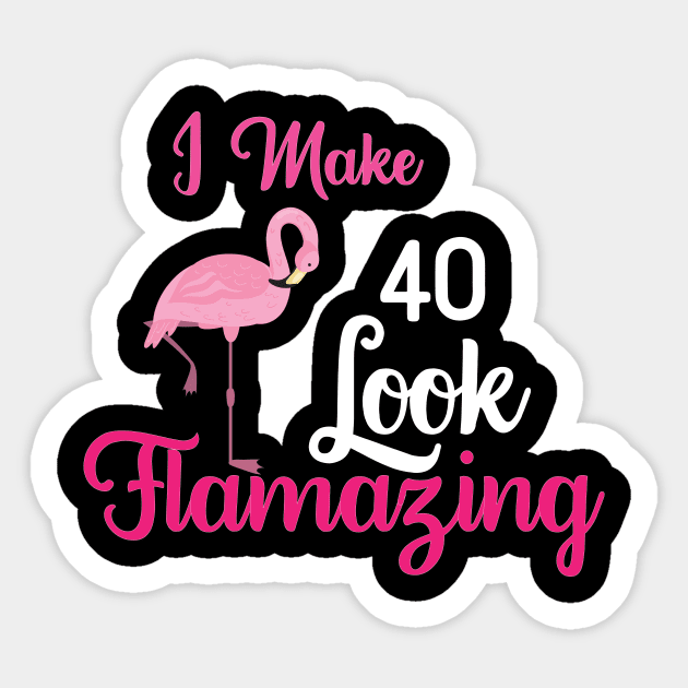 Funny birthday flamingo gift Sticker by Anonic